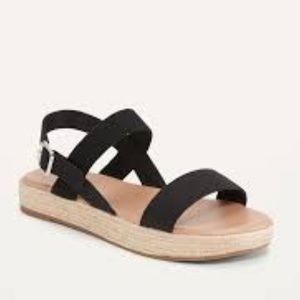 Linin Blend Platform Sandals